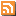 A computer-drawn pixelated RSS logo: a stylised radio signal on orange background
